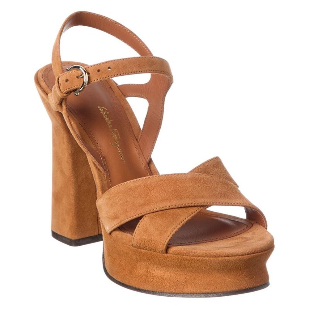 Ferragamo Suede Sandal, Brown